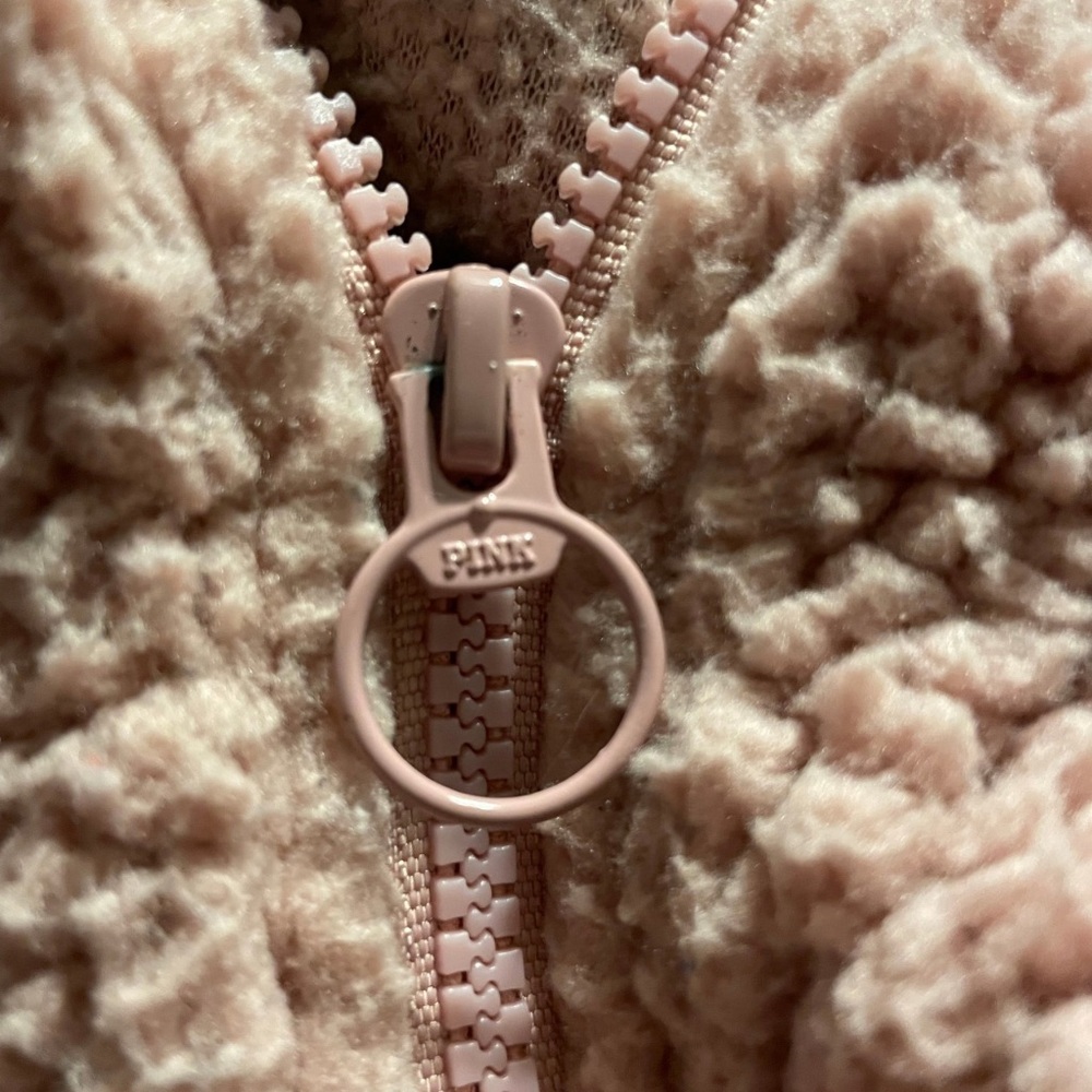 PINK VICTORIA'S SECRET Sherpa Fleece Half-Zip Hoodie Colorblock Pink XS Cozy - Picture 13 of 13
